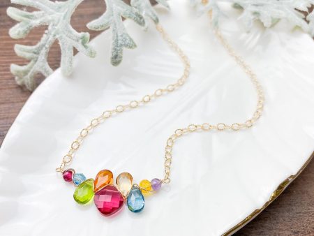 Colorful Mini Katie Gem Necklace For Cheap