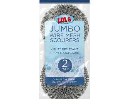 Jumbo Wire Mesh Scourers - 2 pack,  4  x 4  x 1.5  each, Galvanized Steel Online now