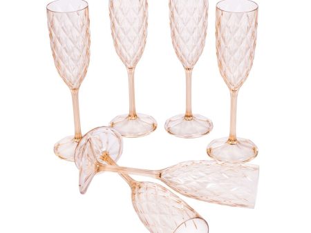 Plasutil Vintage Champagne Glasses | 6 Pieces | Unbreakable | Reusable | Acrylic Crystal Clear | 6.76 Oz Sale