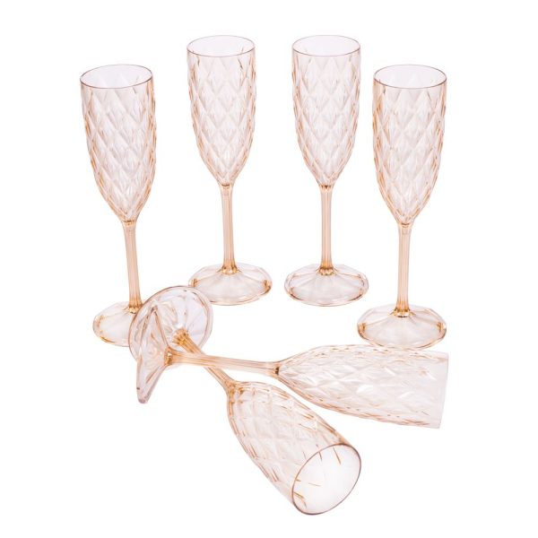 Plasutil Vintage Champagne Glasses | 6 Pieces | Unbreakable | Reusable | Acrylic Crystal Clear | 6.76 Oz Sale