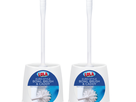 Toilet Bowl Brush & Caddy - 2 Pack Supply