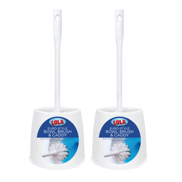 Toilet Bowl Brush & Caddy - 2 Pack Supply