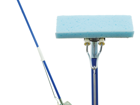 SqueezeMatic Butterfly Sponge Mop, 9  Wide Head and 48  Long Steel Handle Supply