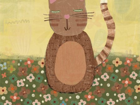 KD219 - Kitty with Wildflowers - 12x12 Online Hot Sale