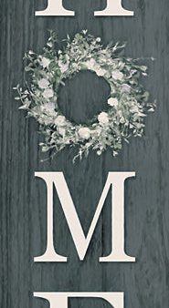 LD3662 - Home Flower White Wreath Sign  - 12x36 Sale