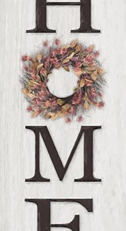 LD3665 - Home Fall Wreath I Sign  - 12x36 Online Sale