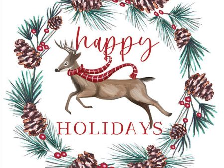 ET378 - Happy Holidays Reindeer - 12x12 Hot on Sale